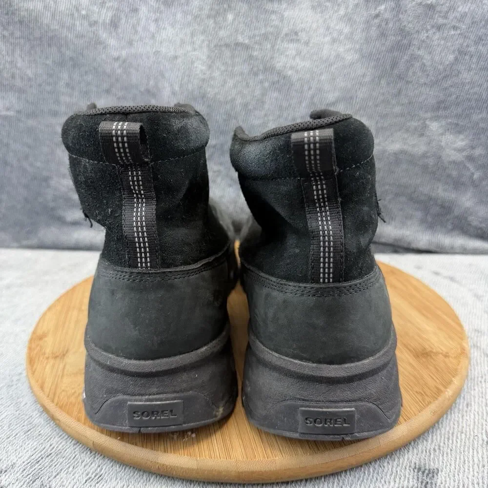 Sorel Boots Mens Size 11.5 Black Nubuck Waterproof Insulated Snow NM5171-010